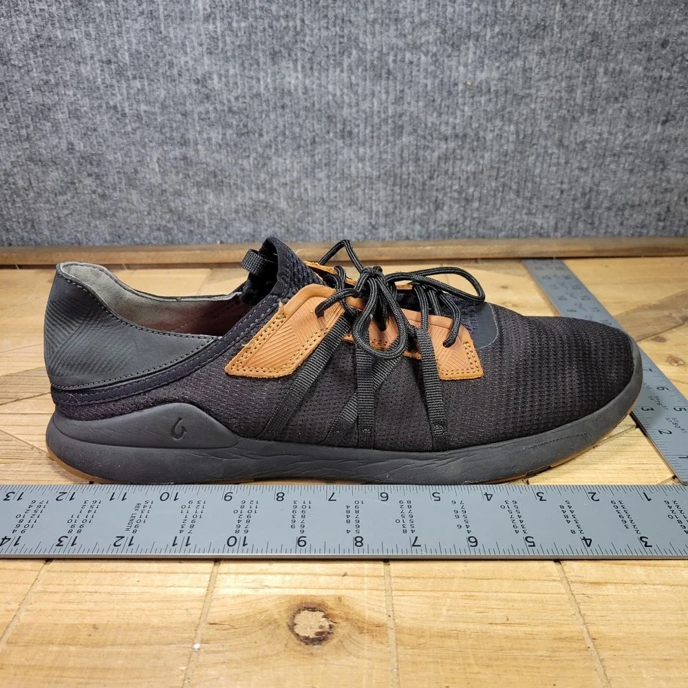 Olukai Mio Li Mens 14 Lace Up Mesh Athletic Shoes Casual Black Brown‎ Sneakers - Picture 12 of 13